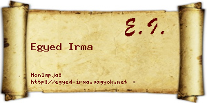 Egyed Irma névjegykártya